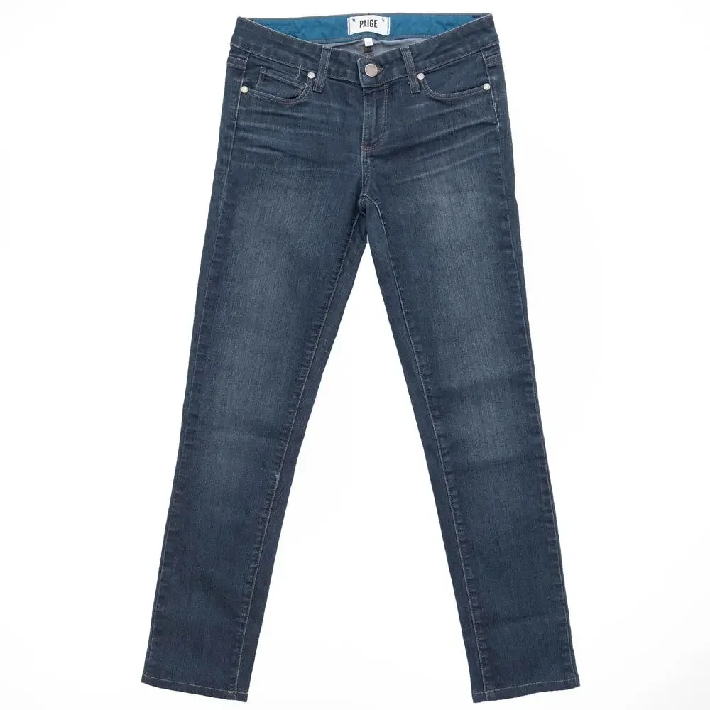 Paige Dark Wash Mid-Rise Skyline Skinny Jeans Size 26